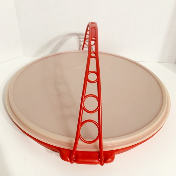 Vintage Tupperware 6 Sections Divided Party Susan Serving Relish Carrier Handle - Picture 2 of 13